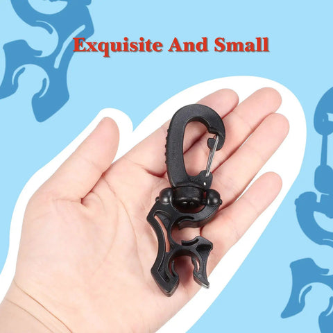 Three Pack Scuba Dive Hose Clips With Snap Hook Buckles For Snorkeling And Gear Setup Heavy Duty 304 Stainless Steel Arm Black
