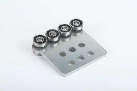 Image of Eight Wheel Hoist Trolley Assembly With Eight Bearings, 2900 Lb Load Capacity, for 1-5/8 Inch Strut Channel.