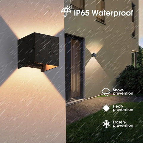 Four Pack Modern LED Wall Sconces Waterproof IP65 Outdoor Aluminum Up And Down Lights with 3000K Warm White G9 Replaceable Bulbs