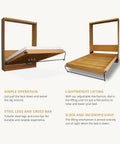 Kickass DIY Murphy Bed Kit Equipped With Heavy Duty Spring Lift Hardware Built From Commercial Grade Steel For Queen Full Or Twin Bedroom Storage Solutions, showing assembly with lifting mechanism.