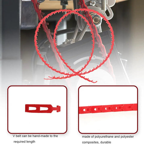 Adjustable Five Foot Three Eighths Inch V Belt Z Type Heavy Duty Rubber Link Drive for machinery, close-up details
