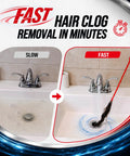 Image showing fast hair clog removal in minutes using Kick Stubborn Sink Drain Clogs To The Curb With This Heavy Duty Shower Unclogging Tool.