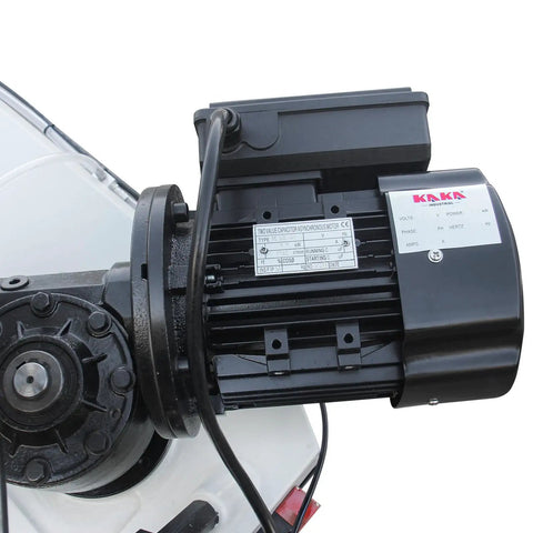 Close-up of the motor of the Beefy Heavy Duty Metal Band Saw With 10 Inch By 7.9 Inch Cutting Capacity, 1.5 HP Motor, 115/230V Dual Voltage