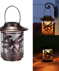 Outdoor Solar Lantern Dragonfly Metal Light Waterproof Garden Decor For Patio Courtyard Tabletop LED Ambiance in bronze metal