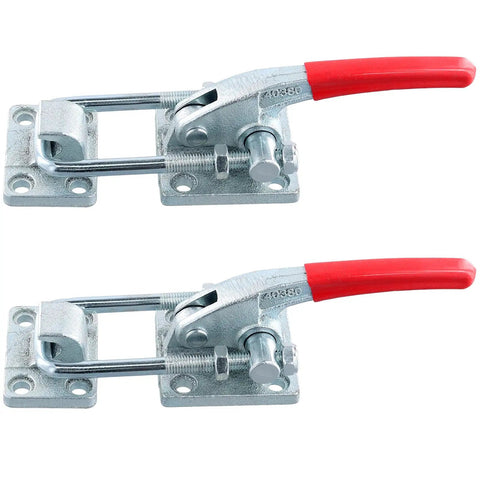Two Pack Beefy Heavy Duty Toggle Clamp Set With 7480 Lbs Capacity Pull Toggle Latch Clamp With Adjustable Threaded U Bolt Self Lock Toggle Clamp Tool Kit For Toolbox Case And Equipment Transport