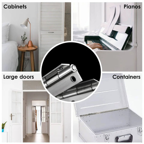 Piano Hinge 24 Inch Heavy Duty 0.06 Inch Thick 304 Stainless Steel Continuous Hinge With Polished Finish, used on cabinets and large doors.