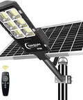 Beefy Solar LED Flood Light With Motion Sensor And Dusk To Dawn, 800W, 42000 Lumens, IP66 Waterproof Outdoor Security Lighting on pole