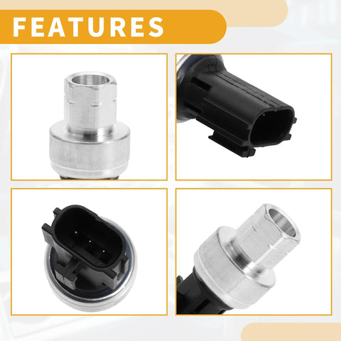 Close-up views of MR306627 Air Conditioning Pressure Switch Sensor For Mitsubishi Lancer 2.0L 2008 2017 Refrigerant Pressure Transducer