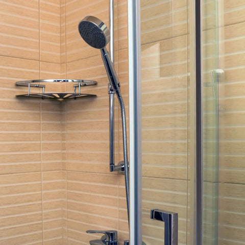 75 Inch Flexible Magnetic Shower Door Seal Strip For Framed And Semi Framed Glass Doors Replacement Magnetic Strip Easy Cut Black Roll Must Have For Swinging Shower Doors shown in a glass shower setup