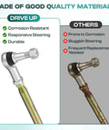 Beefed Up Heavy Duty Golf Cart Tie Rod Assembly For TXT 2001 And Up Gas And Electric, Aluminum Alloy Tie Rod Ends, Replacement Steering Linkage For EZGO TXT Carts, OEM Style 70876-G02 70902-G01 70902-G02; corrosion-resistant tie rod end comparison