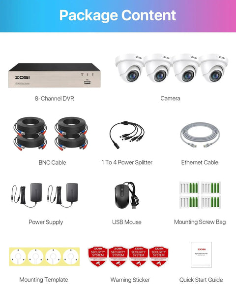 8 Channel H265 Plus Home Security System With AI Human And Vehicle Detection And Night Vision, 5MP Lite DVR components