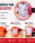 Ultra Compact Portable Washing Machine Crafted For Standard Five Gallon Bucket Plus Smart Digital Timer Nailed For Dorm Rooms RV Outings And Apartment Living Slaps Laundromat Lines Goodbye, washing delicate baby clothes in a bucket.