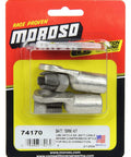 Moroso 74170 battery terminal kit; front view showing brass compression clamps for 2-gauge battery cable.