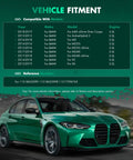 Get That Whip Running Crisp With Premium 11518635090 Auxiliary Water Pump For BMW 328i 335i 435i 640i Gt Xdrive Coupe And Wagon Direct Replacement 2012 2019 vehicle fitment chart with BMW models and engine details.