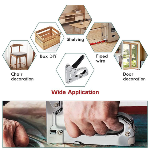 Light Duty Stapler Kit With 1600 Pc JT21 Staples Five Sixteenth And Three Eighth Inch All Steel Tacker for DIY projects and repairs