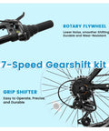 Kids Mountain Bike 20 Inch With 7 Speed Drivetrain, Front Suspension Fork And Disc Brakes, Gearshift Kit Close-up
