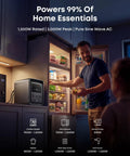 Man using 1500W Portable Power Station With 2010Wh LFP Battery For Home Use Keeping Your Fridge Running 35 Hours, Emergency Power