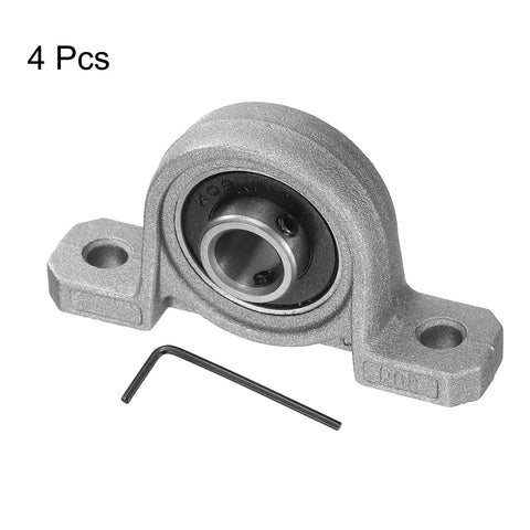 Beefy Heavy Duty Pillow Block Bearing Kit KP08 With 8mm Bore Zinc Alloy Flange Mounted Housing High Precision P6 ABEC3 Four Pack