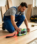 Digital Angle Finder And Level With USB Rechargeable Battery, LCD Display, Magnetic Base, Dual Axis High Precision Inclinometer, Ideal For Woodworking, Miter Saw Alignment, Picture Frame Hanging, And Precise Angle Readouts on wood floor