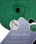 Close-up of roll of Natural Jute Garden Twine 800 Feet Green 2mm Thick for Plant Ties Tomato Climbing Floristry Gift Wrapping Packing Decor