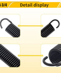 Premium Five Point Seven Five Inch Recliner Mechanism Extension Springs Replacement For Lane Action Homeplace Furniture black coil detail view.