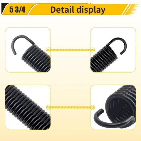 Premium Five Point Seven Five Inch Recliner Mechanism Extension Springs Replacement For Lane Action Homeplace Furniture black coil detail view.