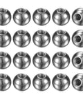 20 Pack Threaded Ball Nut Knobs M5x12mm Carbon Steel Female Threads Ball Nut Caps displayed in a grid pattern, showing chrome tone finish