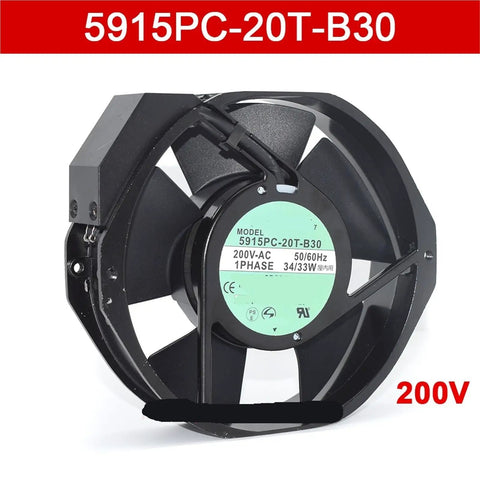 Beefy Aluminum Frame Industrial Cooler Fan For Machine Tools 170x150x38mm, Dual Voltage 200V And AC115V, 5915PC 20T B30 And 12T B30 Inserts, 32W And 35W, High Flow Insert Machine Tool Cooling
