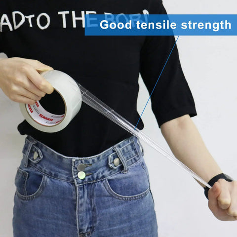 Heavy Duty Clear Packing Tape Kit With Refillable Dispenser Tough As Nails Industrial Grade Packaging Tape demonstration
