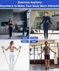 Women and men using resistance bands indoors and outdoors for exercise