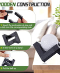 Wooden Golf Ball Display Stand 1.97 Inch Black Display Case setup instructions and assembled on a table