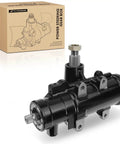 Heavy Duty Power Steering Gearbox For Chevy Camaro Chevelle El Camino Malibu Monte Carlo 1964 1976, matte black finish, side view.