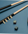 Heavy Duty Copper Pool Cue Extension Screws Four Pack Tough Shaft Connector Joints For Billiard Cue Repairs on blue felt.