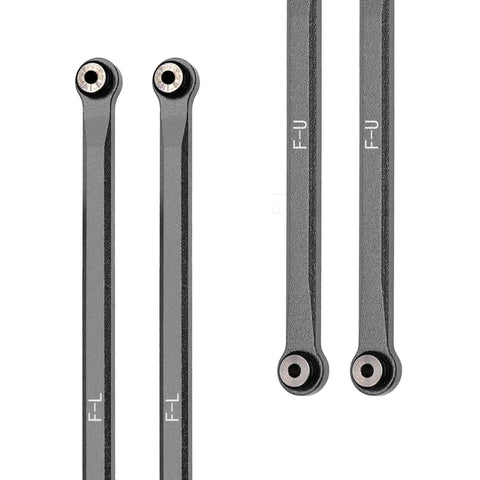 Aluminum Linkage Set for Redcat 1/18 Ascent-18 RC Crawler - Titanium Finish Upgrade Kit close-up of linkage bars