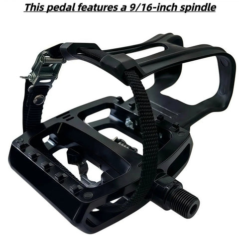 3-In-1 SPD Clipless And Toe Clip Bike Pedals For Indoor Cycling, CNC Aluminum Body, 9/16-inch spindle