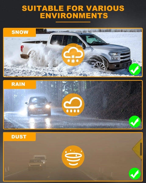 SOSOPART 6pc front suspension kit banner showing snow, rain and dust driving scenes.