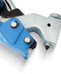 Heavy Duty Center Punch Tool With Adapter For Quick Clamp Setup Fits 3/8 Inch Wide Clamps Up To Eight Inches Diameter blue finish close-up view