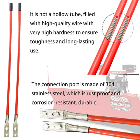 27 Inch Snow Plow Blade Marking Guide Kit with red internal steel wire, 304L stainless steel mounts, and heavy duty guide rail