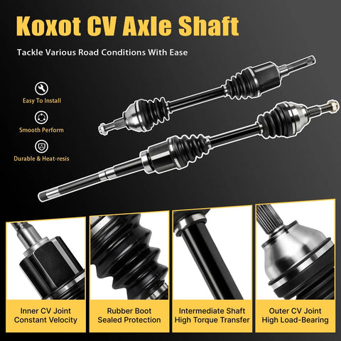 Ford Escape Front CV Axle Shaft Assembly Kit For Driver And Passenger Sides Compatible With 2013 To 2016 1 6L AWD And 2017 To 2019 1 5L AWD Two Pack Includes Left And Right NCV11164 NCV11167, two black CV axle shafts