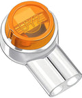 Close-up of a UY2 K2 gel-filled waterproof IDC wire splice connector for telephone and network cables, showing double blade design.
