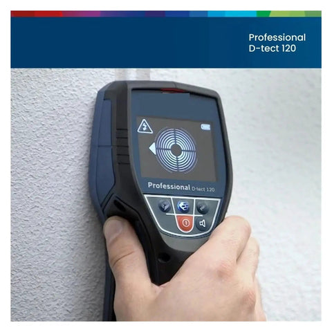 Badass Wall Scanner Detector Finds Metal Pipes Wires Wood 120mm Deep In Concrete And Drywall Ace Stud Finder in use on a wall