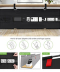Huge 48 Inch Under Desk Cable Management Tray With Clamp Or Screw Mount No Drill Setup Holds Up To 70 Lbs, organized wires and power strips.