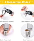 Digital Caliper With Stainless Steel Body And Large LCD Screen For 0 To 6 Inches And Millimeter Conversion measuring modes