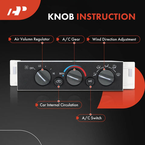 HVAC Heater Control Panel Climate Control Module Without Rear Window Defogger For Chevy Cadillac And GMC Vehicles knob instruction