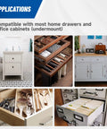 Various home and office drawer applications using Undermount Soft Close Drawer Slides For 21 Inch Drawers Ball Bearing Full Extension Rails.