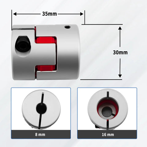 Aluminum Alloy Plum Flexible Shaft Coupling For CNC Servo Motors, Zero Backlash Spider Coupler, 8Mm To 16Mm Bore, 30Mm Dia, 35Mm Length