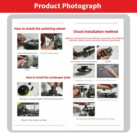 How to install polishing wheel and sandpaper plate on Powerful 100 Watt Mini Bench Grinder With Dual Wheels And Adjustable Speed.