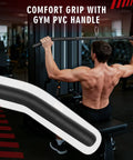 Back view using 39.7-Inch Lat Pulldown Bar With 360-Degree Rotation And Rubber Handle For Gym Cable Machine Attachments Pro-Grade