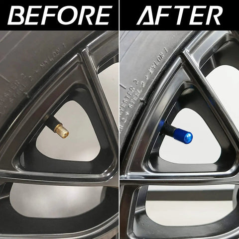 Deep Blue 4 Pack Tire Valve Stem Caps Universal For Cars, SUVs, Trucks, Motorcycles And Bikes Easy Twist On Wheel Accessories