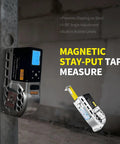 5 In 1 Laser Tape Measure With Level, 196 Ft Laser Distance Meter, Backlit LCD Screen, 16 Ft AutoLock Tape, Readouts In Ft, In, Fractions, And Mm, Ideal For DIY Home Improvement And Pro Jobs. Magnetic tape measure on steel
